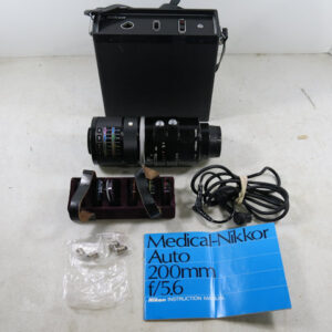 Nikon Medical-Nikkor Auto 200mm 5.6 Lens, 6 Auxiliary Lenses, AC Unit, Manual