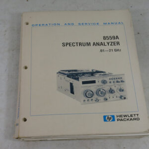 Hewlett Packard 8559A, Operation and Service Manual