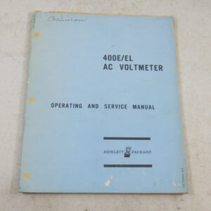 Hewlett Packard 400E/EL, AC Voltmeter Manual